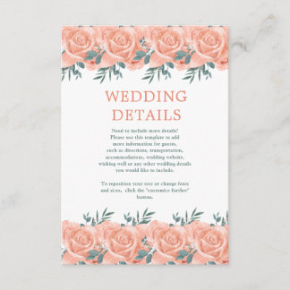 watercolors Florals Modern Botanical Wedding Begleitkarte