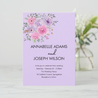 watercolors Florals Modern Botanical Wedding Einladung