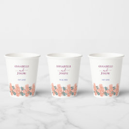 watercolors Florals Modern Botanical Wedding Pappbecher