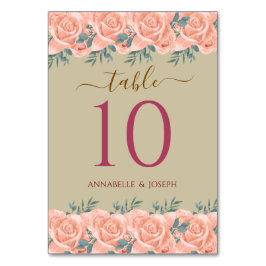 watercolors Florals Modern Botanical Wedding Tischnummer