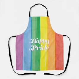 Watercolors Happy Pride Regenbogen Schürze