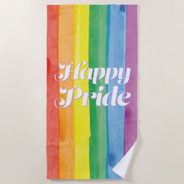Watercolors Happy Pride Regenbogen Strandtuch