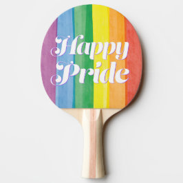 Watercolors Happy Pride Regenbogen Tischtennis Schläger