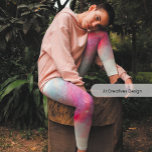 Watercolors mixed with beautiful purple butterflie capri leggings<br><div class="desc">Spring-summer watercolors mixed with beautiful purple butterflies 
Artsy,  messy splashes of watercolor paints feature an Beautiful soft colors. From purpele and light blue and light pink with a mix of beautiful purple butterflies. The paint splashes have been laid over a white background.  Enjoy!</div>