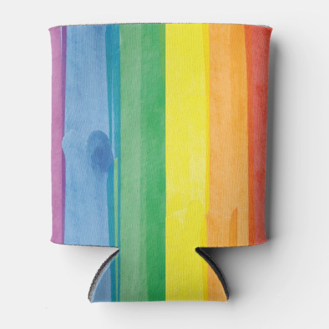 Watercolors Pride Regenbogen Dosenkühler (Vorderseite)