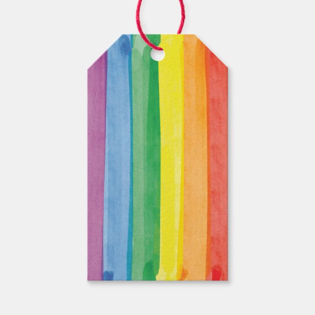 Watercolors Stolz Regenbogen Geschenkanhänger (Vorderseite)