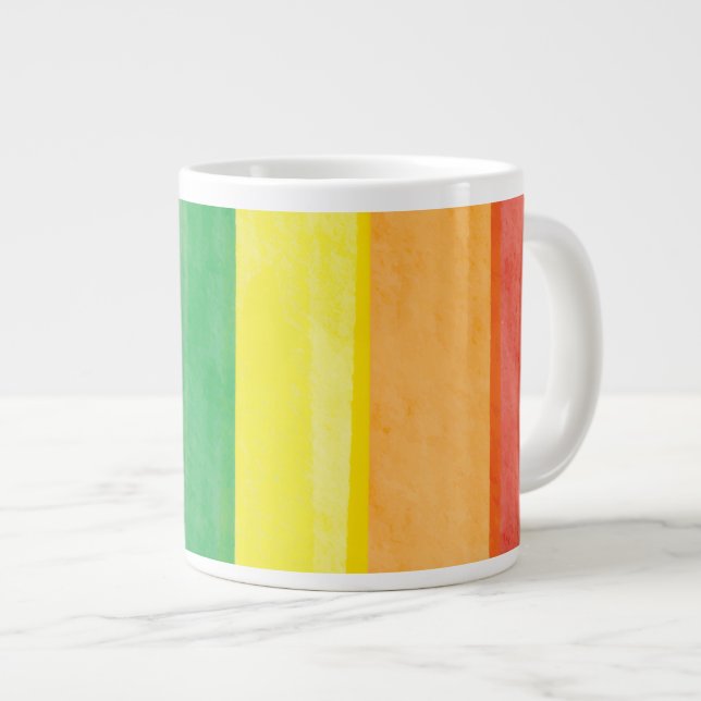 Watercolors Stolz Regenbogen Jumbo-Tasse (Vorderseite Rechts)