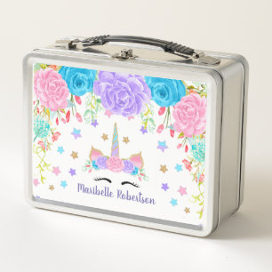 Watercolorunicorn-personalisierte Gewohnheit Metall Lunch Box