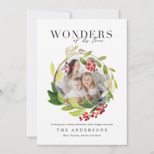 Watercolorwinter Wreathwunder seiner Liebe Dankeskarte