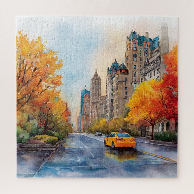 Watercolour Autumn in New York Puzzle (Vertikal)