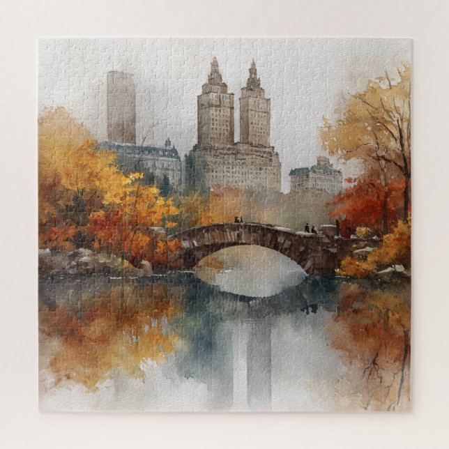 Watercolour Autumn in New York Puzzle (Vertikal)