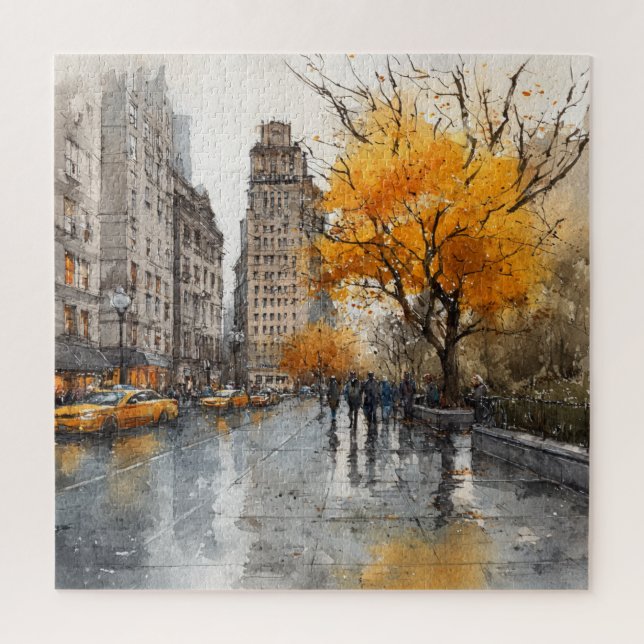 Watercolour Autumn in New York Puzzle (Vertikal)