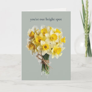 Watercolour Blooms   Moderne Narzisse zum Mutterta Feiertagskarte