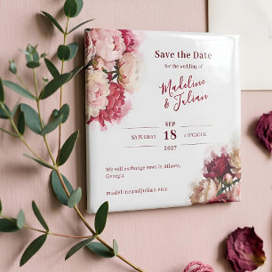 Watercolour Blooms Pfingstrose Save-the-Date-Mag Magnet