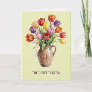 Watercolour Blooms Tulpen zum witzigen Muttertag Feiertagskarte