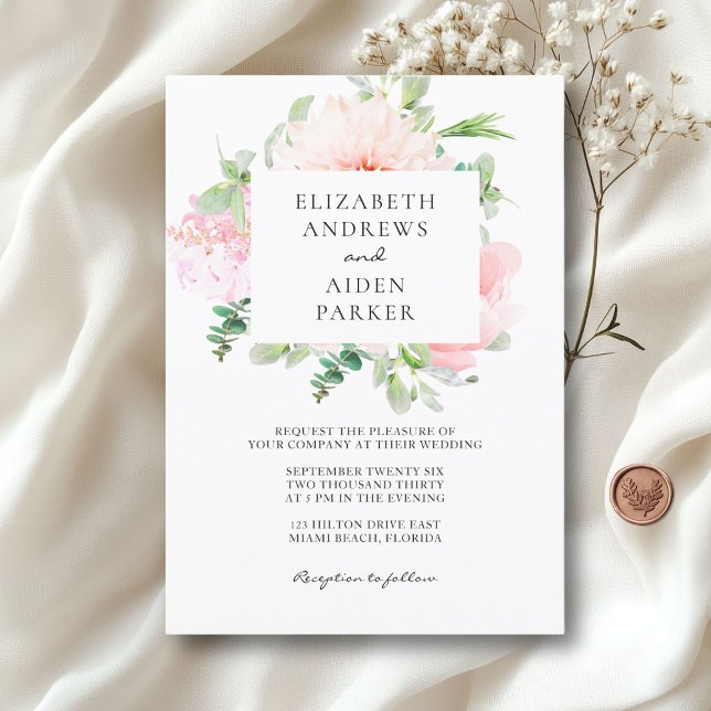 Watercolour Botanical Spring Wedding Collection Einladung (Watercolor Botanical Spring Wedding Collection Invitation. Print & Download available.)