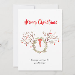 Watercolour elegant christmas Flat Greeting Card Karte