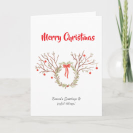 watercolour elegant christmas Folded Greeting Card Karte