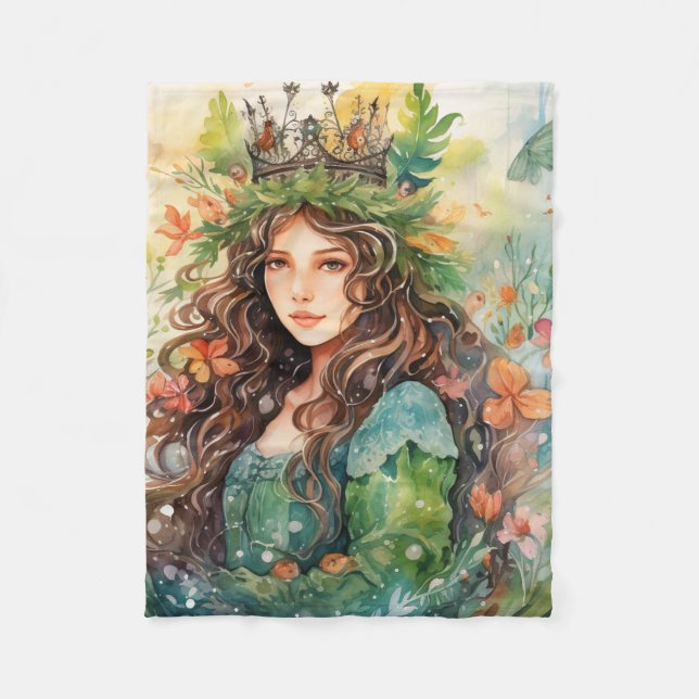 Watercolour Forest Princess Fleecedecke (Vorderseite)