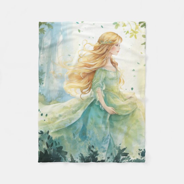Watercolour Forest Princess Fleecedecke (Vorderseite)