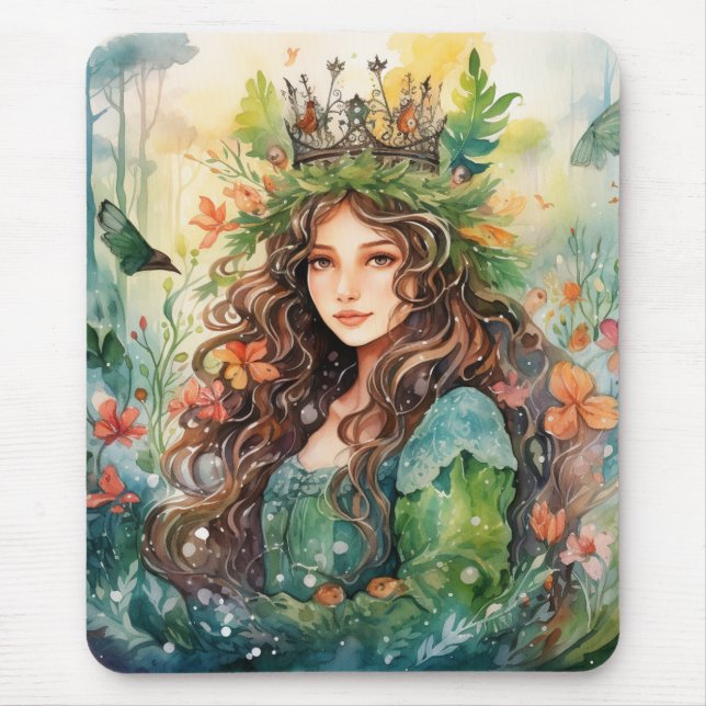 Watercolour Forest Princess Mousepad (Vorne)