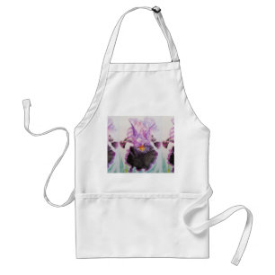 Watercolour Purple Iris Floral Kitchen Apron Schürze