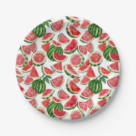 Watercolour Watermelon Paper Plates – Summer Party Pappteller