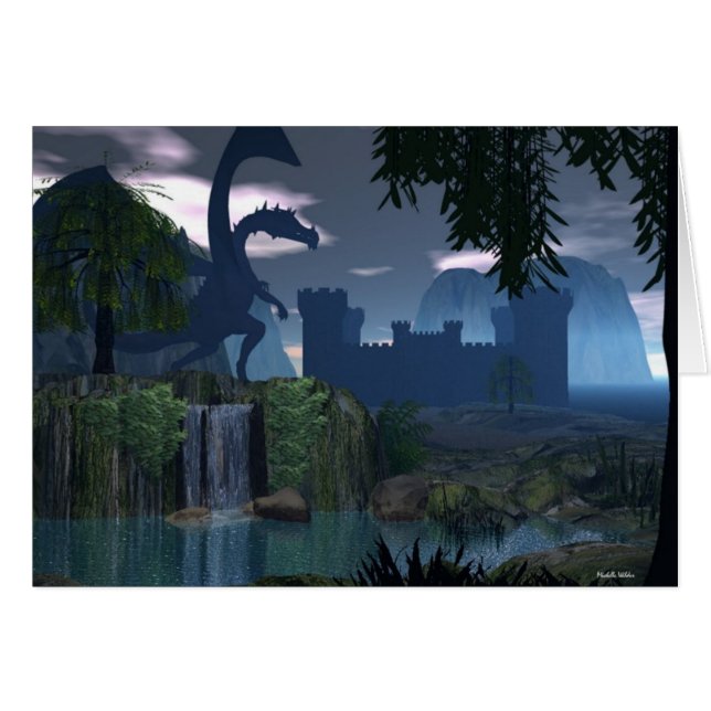 Waterfall-Fantasie mit Dragon (Vorderseite (Horizontal))