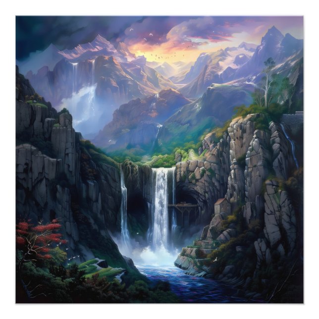 Waterfall Fantasy World Fotodruck (Vorne)