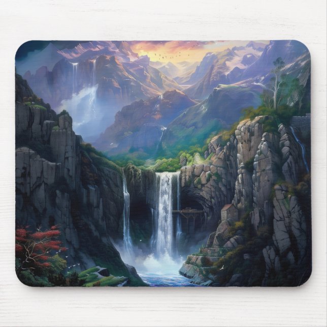 Waterfall Fantasy World Mousepad (Vorne)