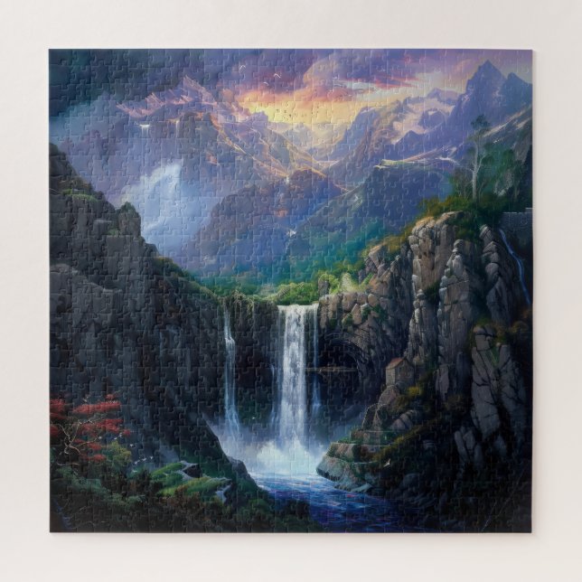 Waterfall Fantasy World Puzzle (Vertikal)