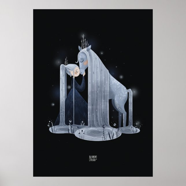 WATERFALL HORSE von Alexandra Dikaia Poster (Vorne)