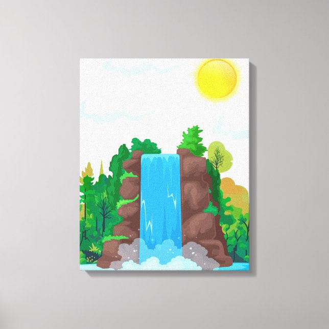 Waterfall Wall Art Leinwanddruck (Vorderseite)