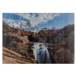 Waterfalls Fitz Roy Mountain, Argentina Schneidebrett