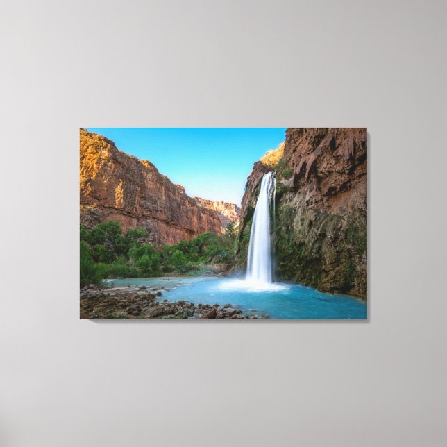 Waterfalls | Havasu Falls at Sunset Leinwanddruck (Vorderseite)