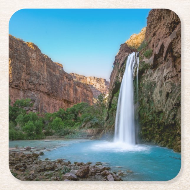 Waterfalls | Havasu Falls at Sunset Rechteckiger Pappuntersetzer (Vorderseite)