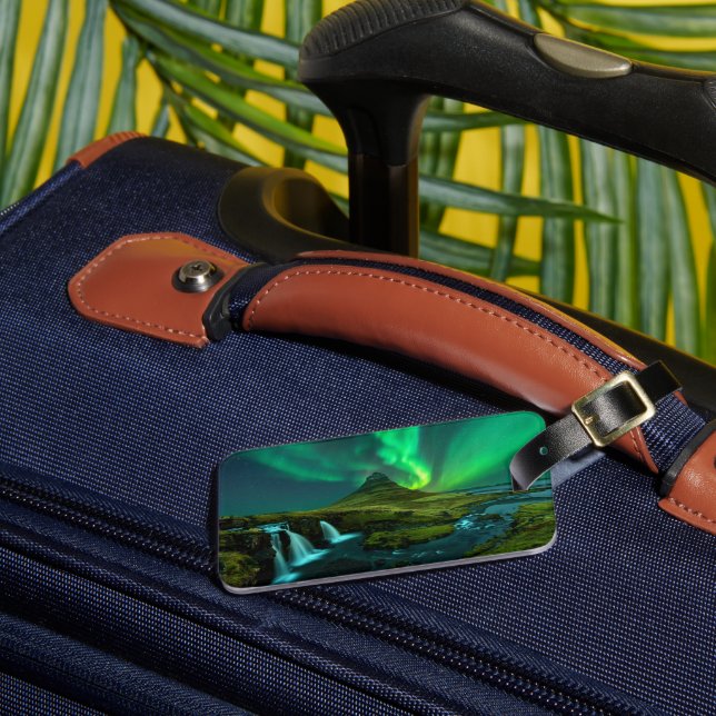 Waterfalls | Kirkjufellfoss Waterfall, Iceland Gepäckanhänger (Vorderseite Insitu 3)