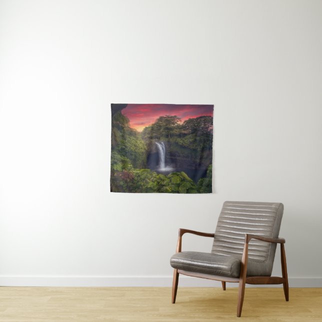 Waterfalls | Rainbow Falls, Hilo, Hawaii Wandteppich (Beispiel (Horizontal))
