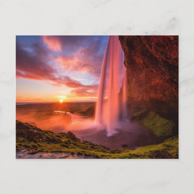 Waterfalls | Seljalandsfoss Waterfall Postkarte (Vorderseite)