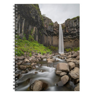 Waterfalls   Svartifoss Waterfall, South Iceland Notizblock