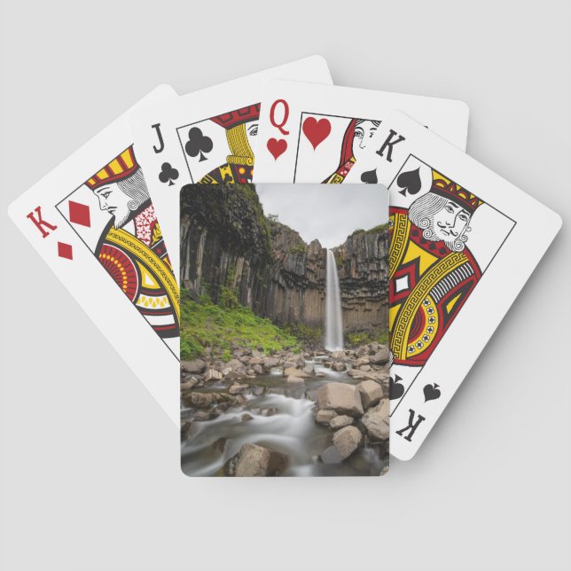 Waterfalls | Svartifoss Waterfall, South Iceland Spielkarten (Rückseite)