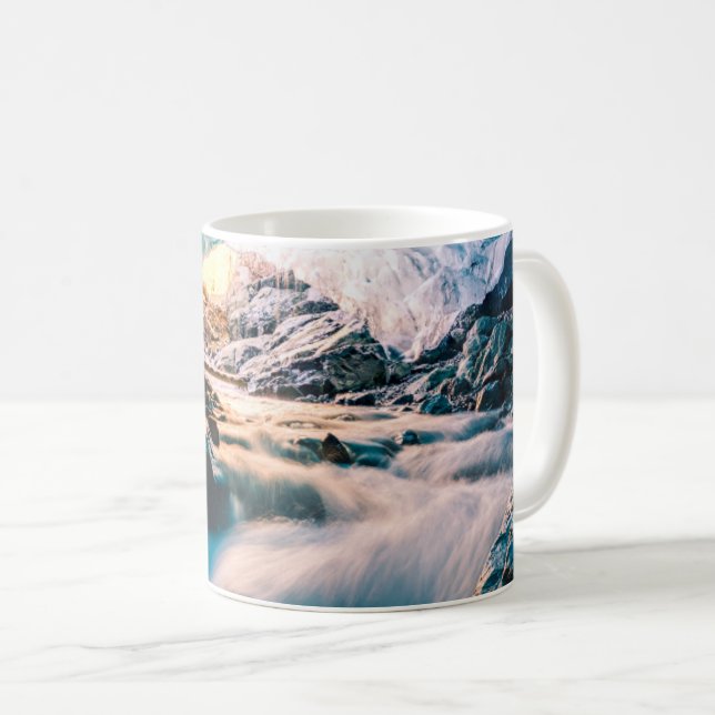 Waterfalls | Vatnajokull Glacier, Eastern Iceland Kaffeetasse (VorderseiteRechts)