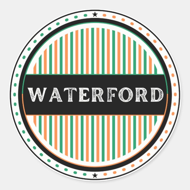 Waterford City Pride Emblem – Irish Identity Runder Aufkleber (Vorderseite)