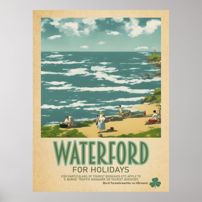 Waterford Ireland, Retro Irish Travel Advert Poster (Vorne)