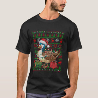 Waterfowl Bird Xmas Lights Ugly Santa Waterfowl Ch T-Shirt