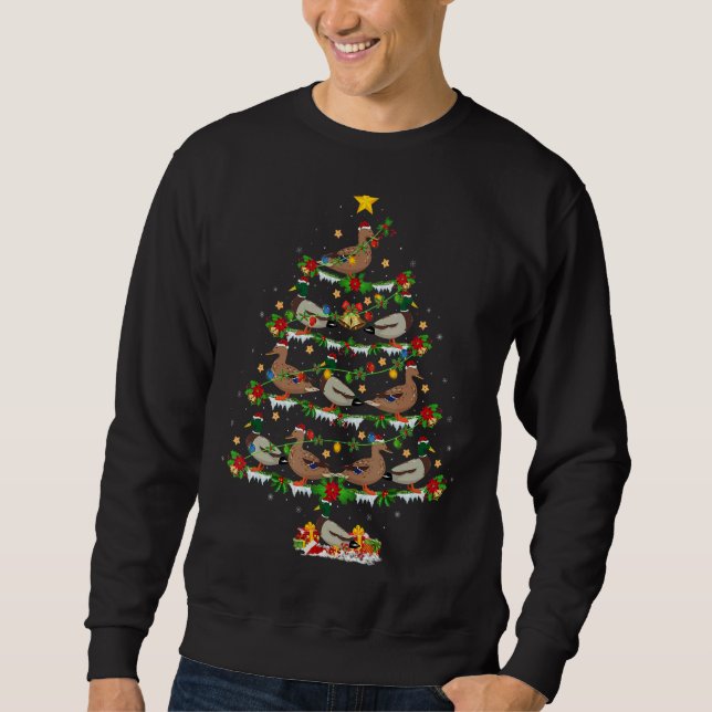 Waterfowl Bird  Xmas Lights Waterfowl Christmas Tr Sweatshirt (Vorderseite)