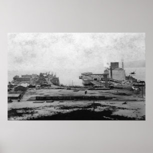 Waterfront warehouses at Astoria, OR Photograph Poster