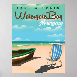 Watergate Bay, Newquay Vintages Reiseplakat Poster