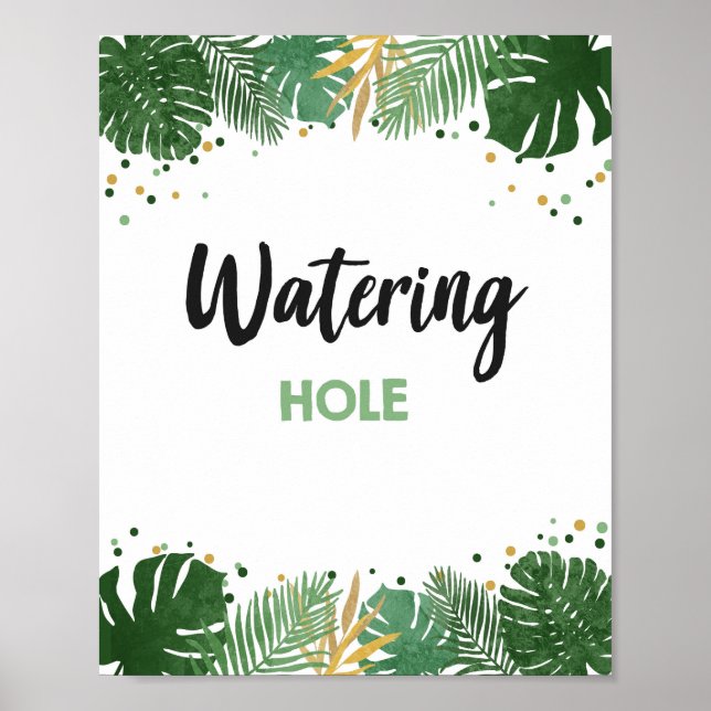 Waterhole Tropical Safari Boy Geburtstagszeichen Poster (Vorne)