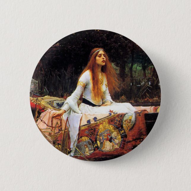 Waterhouse die Dame von Shalott Knopf Button (Vorderseite)